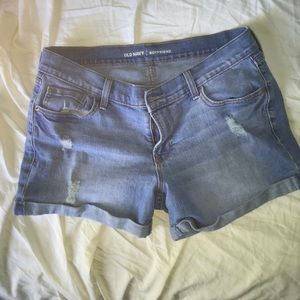 Ripped jean shorts